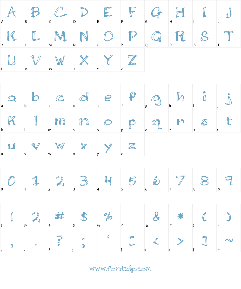 Double Scratch Font Character